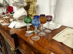 Vintage set of six bohemian port glasses Thumbnail 2