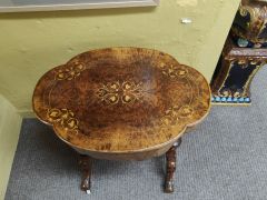  Victorian burr-walnut work table Thumbnail 4