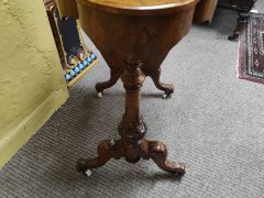 Victorian burr-walnut work table Thumbnail 3