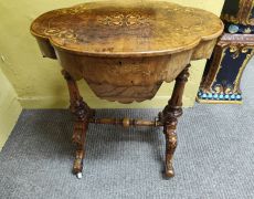  Victorian burr-walnut work table Thumbnail 6