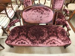 Three piece victorian dark walnut suite Thumbnail 2