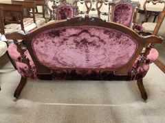 Three piece victorian dark walnut suite Thumbnail 3