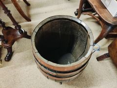 Oak & copper bound stick stand barrel Thumbnail 3