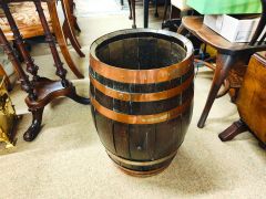 Oak & copper bound stick stand barrel Thumbnail 4