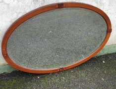 Mahogany oval mirror Thumbnail 2