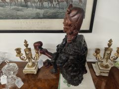 Chinese carved wooden figure  Thumbnail 2