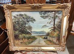 Gilt framed oil painting by  Victor Cirefice Thumbnail 1