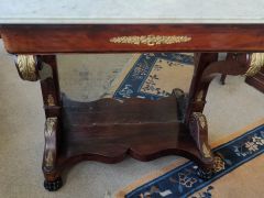 Victorian mahogany marble top consol table with single front drawer Thumbnail 4
