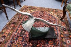 French spelter bird figure on marble plinth Thumbnail 3