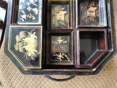Japanese lacquered wooden games box Thumbnail 3