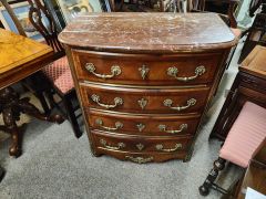 19th century mahogany marble top chest Thumbnail 3