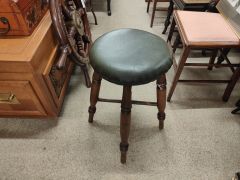 Oak & leather stool Thumbnail 3