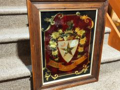 Oak framed mirrored glass coat of arms Thumbnail 2