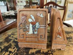 Pair of chinese carved bookends Thumbnail 2