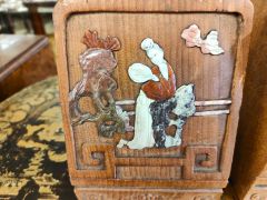 Pair of chinese carved bookends Thumbnail 3
