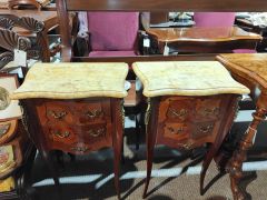 Pair of marble top pedestals Thumbnail 1