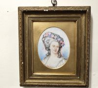 19th century miniature painting in gilt frame Thumbnail 4