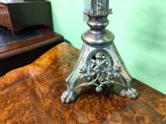 Pair of french brass candlesticks Thumbnail 3