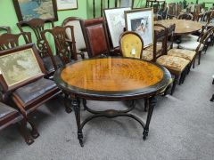 Victorian ebony and burr walnut table Thumbnail 1