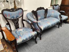 Three piece edwardian mahogany suite Thumbnail 6