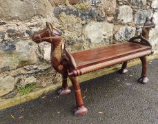Carved wooden camel stool / seat Thumbnail 2