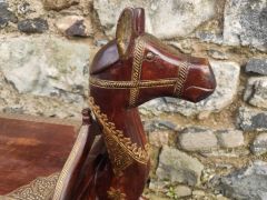 Carved wooden camel stool / seat Thumbnail 4