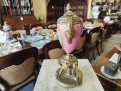 19th century gilt metal porcelain vase Thumbnail 3