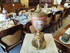 19th century gilt metal porcelain vase Thumbnail 3