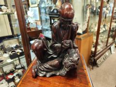 Chinese carved wooden figure Thumbnail 4