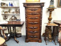 Victorian oak wellington chest of drawers Thumbnail 3