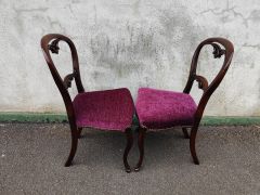 Pair of victorian rosewood chairs Thumbnail 3