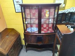 Edwardian mahogany display cabinet Thumbnail 1