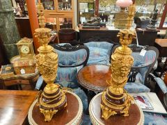 Pair marble gilt metal lamps Thumbnail 1
