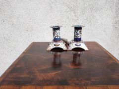 Pair of Cloisonné  candlesticks Thumbnail 1