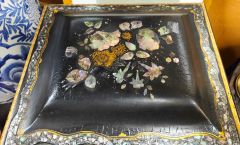 Ebony and paper mache box with M.O.P inlay, with drawers Thumbnail 3