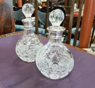 Pair of silver mounted glass decanters Thumbnail 3