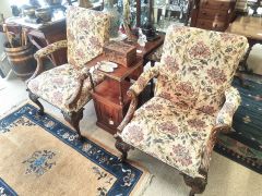 Pair of irish style mahogany armchairs  Thumbnail 2