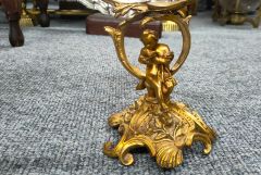 Pair of antique gilded cherub candelabra  of antique gilded cherub candleabra Thumbnail 3