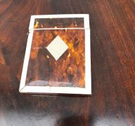Victorian card case with mother of pear & tortoise shell Thumbnail 1