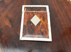 Victorian card case with mother of pear & tortoise shell Thumbnail 4