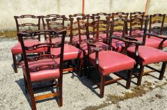 Set of fourteen victorian mahogany ladder back dining chairs  Thumbnail 3