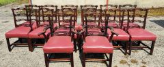 Set of fourteen victorian mahogany ladder back dining chairs  Thumbnail 6