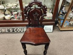 Victorian mahogany hall chair Thumbnail 1