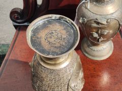 Pair of japanese bronze vases Thumbnail 3