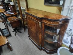 Victorian burr-walnut credenza cabinet Thumbnail 3