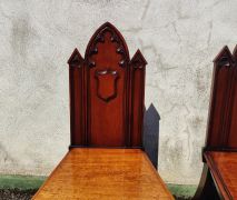 Pair of gothic style victorian hall hairs Thumbnail 2