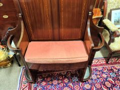 Edwardian mahogany hall stand  /bench with mirrors Thumbnail 2