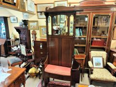 Edwardian mahogany hall stand  /bench with mirrors Thumbnail 3
