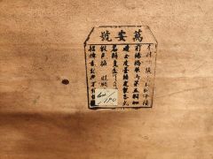Chinese leather covered painted trunks on stand Thumbnail 4