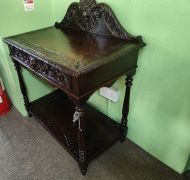 Victorian oak side table Thumbnail 3